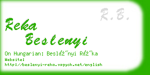 reka beslenyi business card